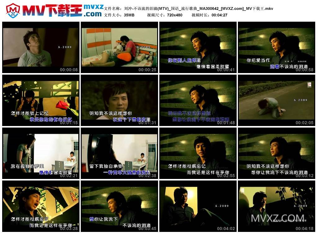 刘冲-不该流的泪滴(MTV)_国语_流行歌曲_MA300642